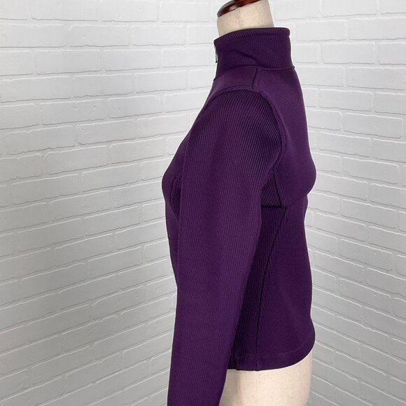 Spyder Jacket Women XSmall Purple Full Zip Heavy Knit Racing Moto Classic - Picture 3 of 13